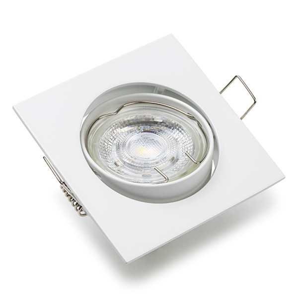 123led Led inbouwarmatuur | Vierkant | Wit | GU10 fitting | Ø 75 mm | IP20  LDR08003 - 2