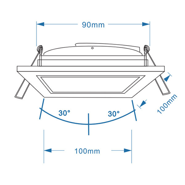 123led Led inbouwarmatuur | Vierkant | Zwart/Wit | GU10 fitting | Ø 90 mm | IP20  LDR08011 - 4