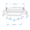 123led Led inbouwarmatuur | Vierkant | Zwart/Wit | GU10 fitting | Ø 90 mm | IP20  LDR08011 - 4