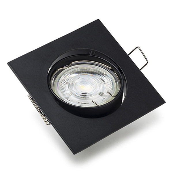 123led Led inbouwarmatuur | Vierkant | Zwart | GU10 fitting | Ø 75 mm | IP20  LDR08004 - 2