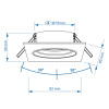 123led Led inbouwarmatuur | Vierkant | Zwart | GU10 fitting | Ø 75 mm | IP20  LDR08004 - 4