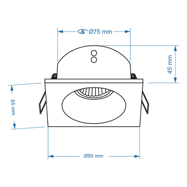 Led inbouwarmatuur | Vierkant diep | Wit | GU10 fitting | Ø 75mm | IP65 LDR08022 - 4