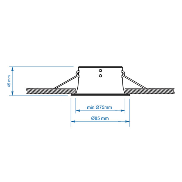 Led inbouwarmatuur | Vierkant diep | Wit | GU10 fitting | Ø 75mm | IP65 LDR08022 - 5
