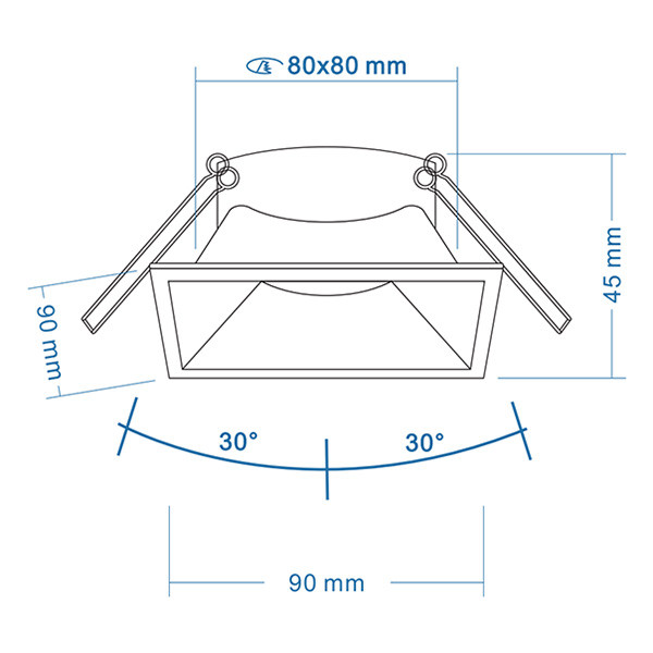 123led Led inbouwarmatuur | Vierkant diep | Wit | GU10 fitting | Ø 80 mm | IP20  LDR08008 - 4