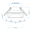 123led Led inbouwarmatuur | Vierkant diep | Wit | GU10 fitting | Ø 80 mm | IP20  LDR08008 - 4