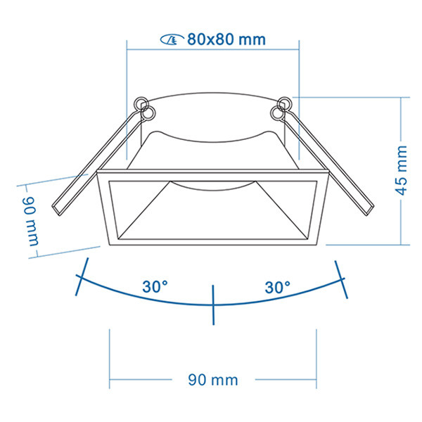 123led Led inbouwarmatuur | Vierkant diep | Zwart | GU10 fitting | Ø 80 mm | IP20  LDR08009 - 4