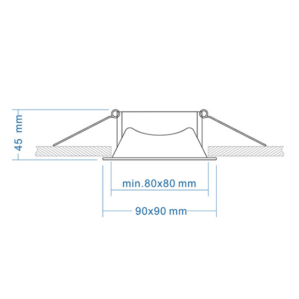 123led Led inbouwarmatuur | Vierkant diep | Zwart | GU10 fitting | Ø 80 mm | IP20  LDR08009 - 5