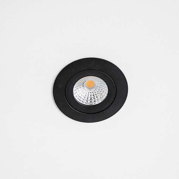 123led Led inbouwspot | Rond | 2000-2700K | Zwart | Ø 68mm | IP44 | Dimbaar | 5.5W  LDR01974 - 2