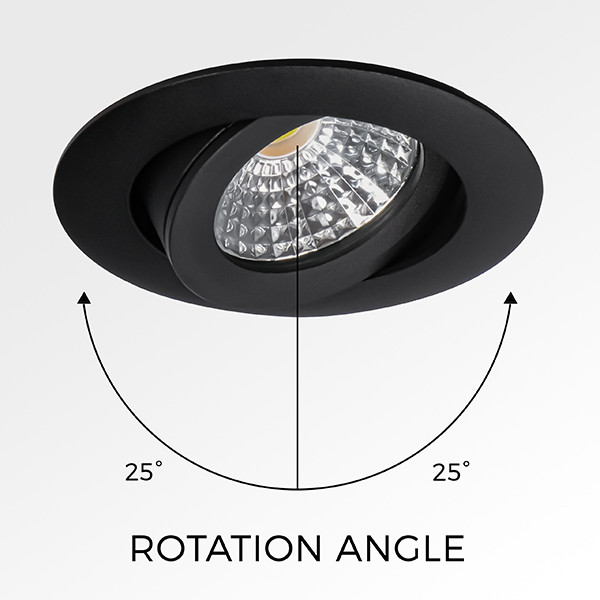 123led Led inbouwspot | Rond | 2000-2700K | Zwart | Ø 68mm | IP44 | Dimbaar | 5.5W  LDR01974 - 3