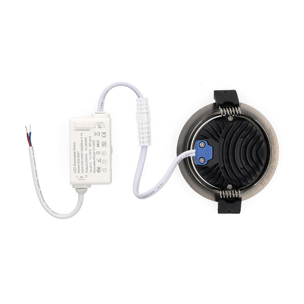 Led inbouwspot | Rond | 2700K-3000K-4000K | Gun Metal geborsteld | Ø 75 mm | IP65 | Dimbaar | 5W LDR02441 - 5