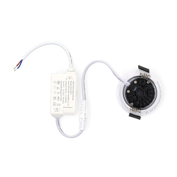 Led inbouwspot | Rond | 2700K-3000K-4000K | Wit | Ø 55 mm | IP65 | Dimbaar | 5W LDR02427 - 5