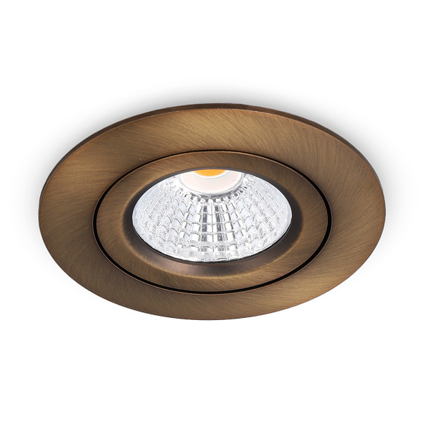 Led inbouwspot | Rond | 2700K | Geborsteld koper | Ø 68mm | IP44 | Dimbaar | 6W LDR02270 - 1