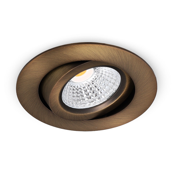 Led inbouwspot | Rond | 2700K | Geborsteld koper | Ø 68mm | IP44 | Dimbaar | 6W LDR02270 - 2