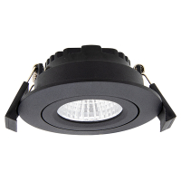 123led Led inbouwspot | Rond | 2700K | Zwart | Ø 68mm | IP44 | Dimbaar | 6W  LDR02136