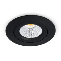 Led inbouwspot | Rond | Dim to Warm | 1800-3000K | Zwart | Ø 68mm | IP44 | Dimbaar | 6W LDR02140