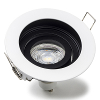 Led inbouwspot GU10 rond | Zwart/Wit | 2200-2700K | Dimbaar | IP20 | 4W (50W) LDR08426