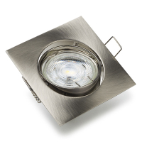 Led inbouwspot GU10 vierkant | Nikkel | 2200-2700K | Dimbaar | IP20 | 4W (50W) LDR08422