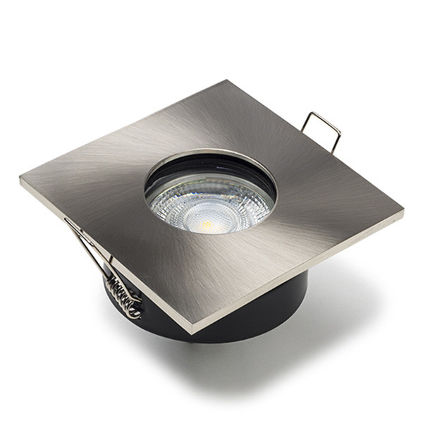 Led inbouwspot GU10 vierkant | Nikkel | 2200-2700K | Dimbaar | IP65 | 4W (50W) LDR08454 - 1