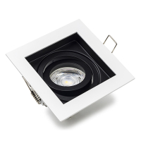Led inbouwspot GU10 vierkant | Zwart/Wit | 2200-2700K | Dimbaar | IP20 | 4W (50W) LDR08430