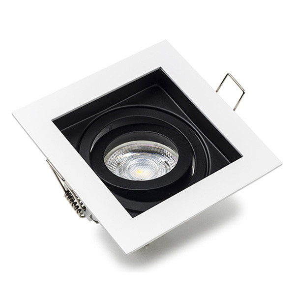 Led inbouwspot GU10 vierkant | Zwart/Wit | 2700K | Dimbaar | IP20 | 4W (50W) LDR08428 - 1