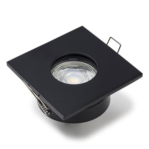 Led inbouwspot GU10 vierkant | Zwart | 2200-2700K | Dimbaar | IP65 | 4W (50W) LDR08450 - 1