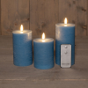 123led Led kaars 7,5 x 10 cm, 12,5 cm, 15 cm | Blauw | 3D vlam | 3 stuks  LCO00270