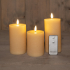123led Led kaars 7,5 x 10 cm, 12,5 cm, 15 cm | Vanille | 3D vlam | 3 stuks  LCO00279