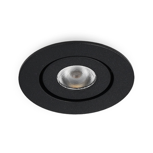 Led mini inbouwspot | Rond | 2700K | Zwart | Ø 42mm | IP44 | Dimbaar | 3W LDR02152 - 1