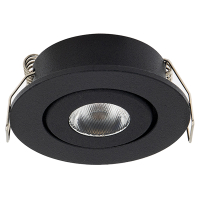 123led Led mini inbouwspot | Rond | 2700K | Zwart | Ø 42mm | IP44 | Dimbaar | 3W  LDR02152