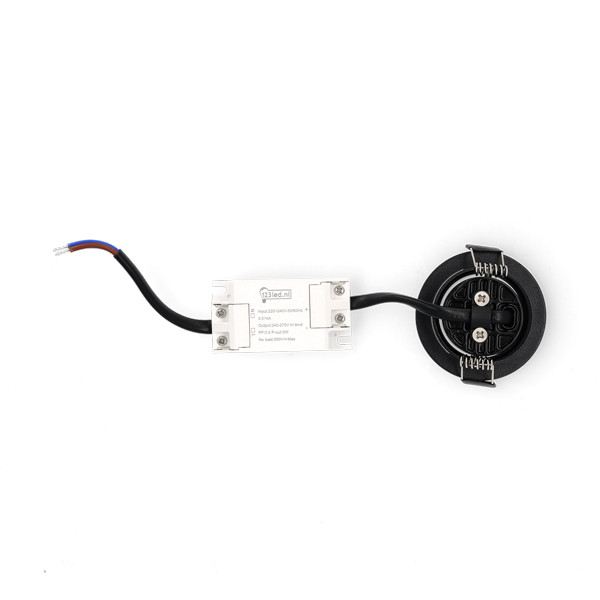 Led mini inbouwspot | Rond | 2700K | Zwart | Ø 42mm | IP44 | Dimbaar | 3W LDR02152 - 5