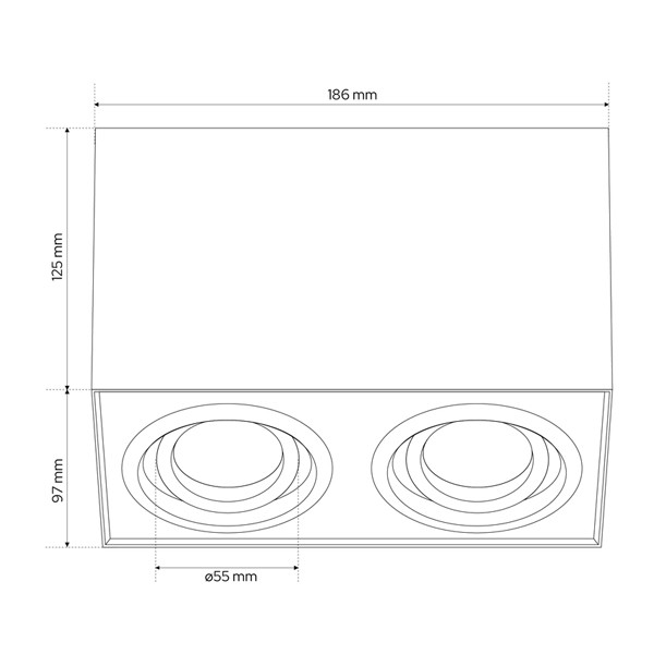 123led Led opbouwspot | Rechthoek | Wit | 2x GU10 fitting  LDR07113 - 6