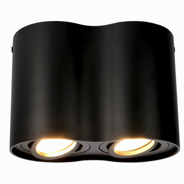 123led Led opbouwspot | Rond | Zwart | 2x GU10 fitting  LDR07106 - 2