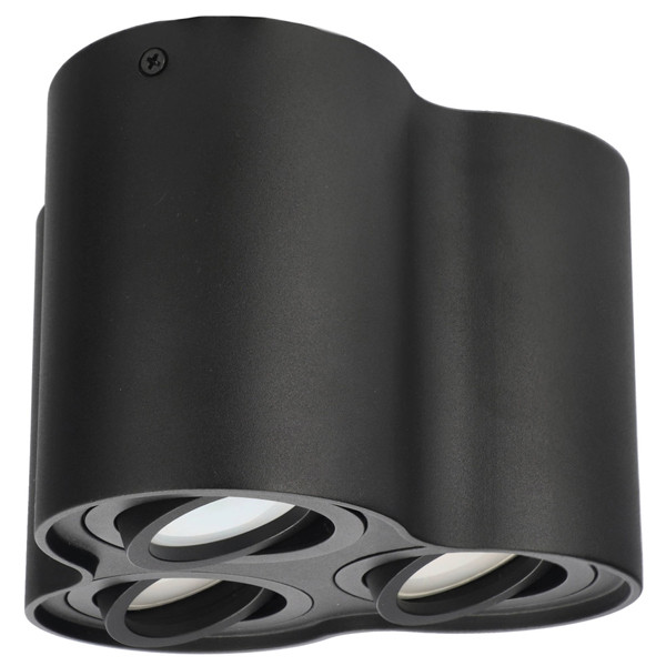 123led Led opbouwspot | Rond | Zwart | 3x GU10 fitting  LDR07109 - 1