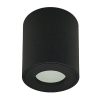 123led Led opbouwspot | Rond | Zwart | GU10 fitting | Ø 80mm | IP44  LDR07119