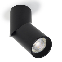 123led Led opbouwspot | Rond | Zwart | Kantelbaar | GU10 fitting | Ø 56mm  LDR08025