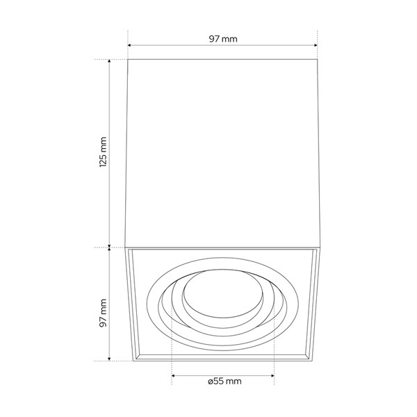 123led Led opbouwspot | Vierkant | Wit | GU10 fitting | 95mm  LDR07111 - 5