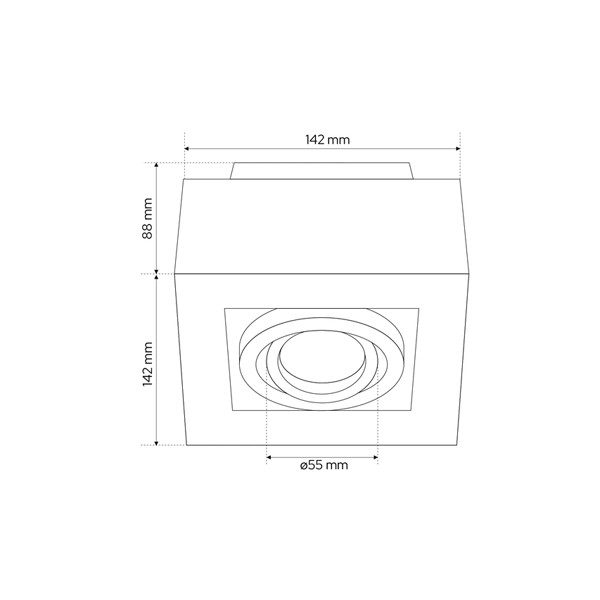 123led Led opbouwspot | Vierkant | Wit | GU10 fitting  LDR07115 - 5