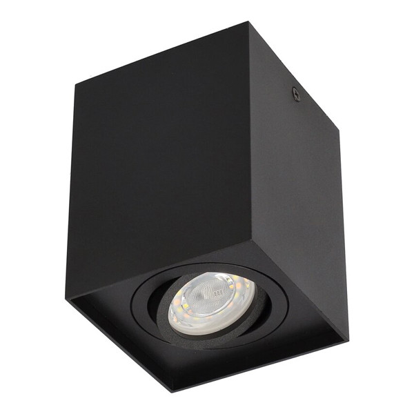 123led Led opbouwspot | Vierkant | Zwart | GU10 fitting | 95mm  LDR07110 - 1