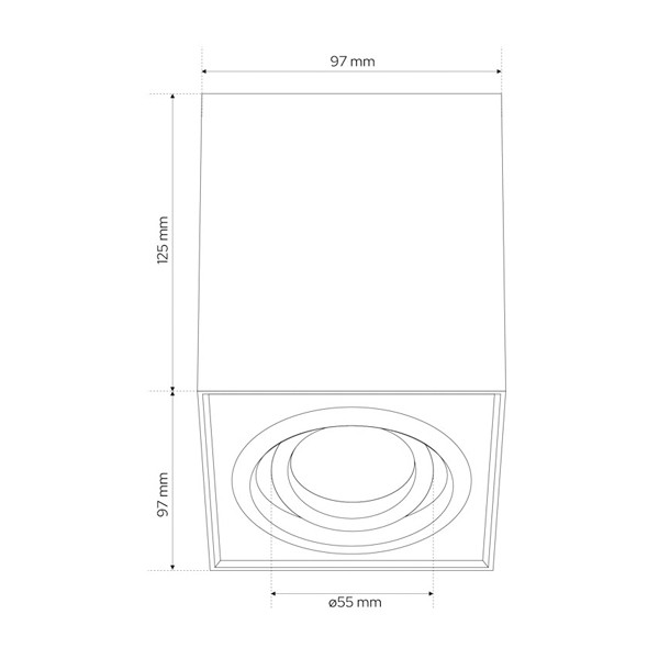 123led Led opbouwspot | Vierkant | Zwart | GU10 fitting | 95mm  LDR07110 - 3