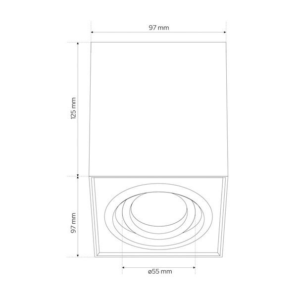 123led Led opbouwspot | Vierkant | Zwart | GU10 fitting | 95mm  LDR07110 - 3