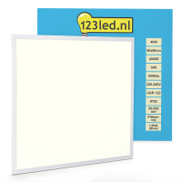 123led Led paneel 60x60 cm | 4000K | Helder Wit (840) | UGR22 | 4000 lumen | 40W  LDR08654