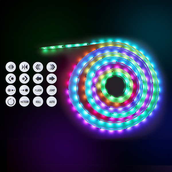 123led Led strip 5 meter set | RGB | SMD 5050 digitaal | 30 leds p/m | IP65 | 12V  LDR03481 - 4