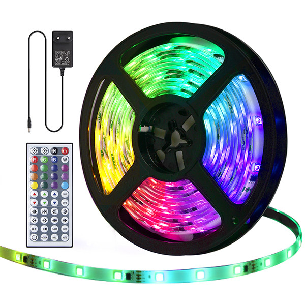 123led Led strip 5 meter set | RGB | SMD 5050 digitaal | 30 leds p/m | IP65 | 12V  LDR03481 - 1