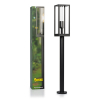 123led Led tuinlantaarn glas | Hudson | E27 fitting | IP44 | Zwart  LDR08508 - 1