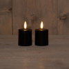 123led Led waxinelicht | 4,5 x 8 cm | Zwart | 3D vlam | 2 stuks  LCO00254