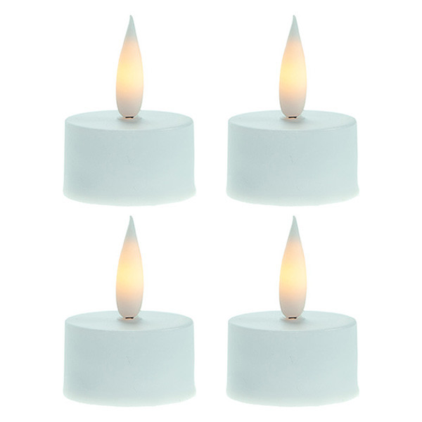 Led waxinelicht 3,7 x 5,1 cm | Wit | Deluxe 3D vlam | 4 stuks LDR06561 - 1