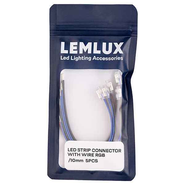 Ledstrip connector | Met draad | 10mm | RGB | 5 stuks LLE00038 - 1