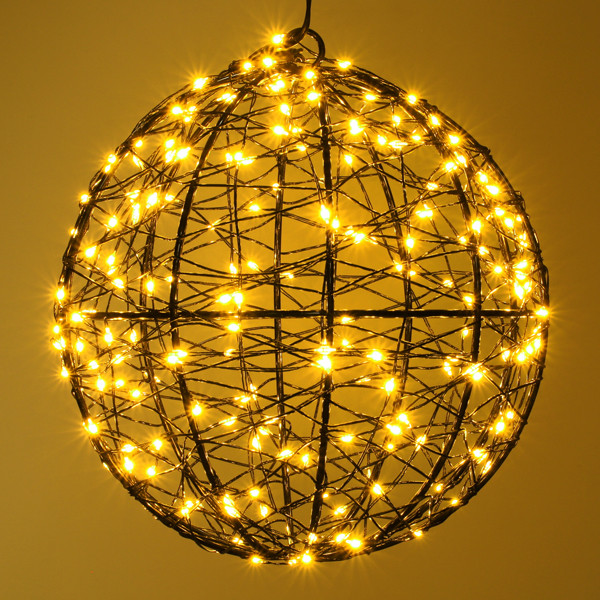 Lichtbol kerst | Ø 18 cm | Extra warm wit & warm wit | 200 lampjes | Zwart LDR07334 - 2