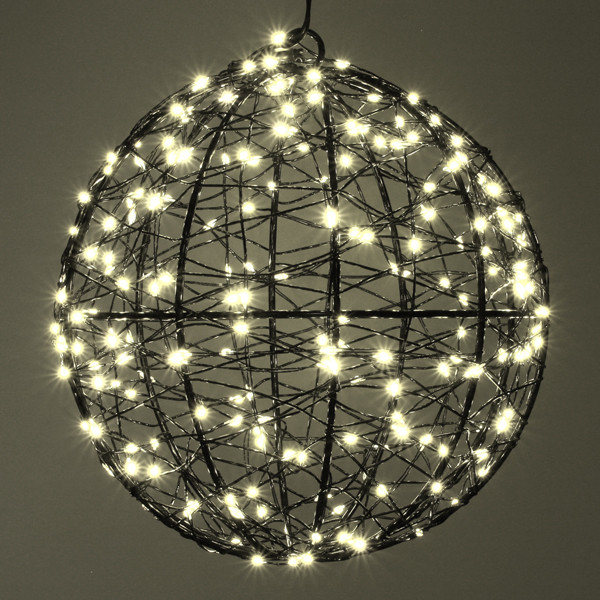 Lichtbol kerst | Ø 18 cm | Extra warm wit & warm wit | 200 lampjes | Zwart LDR07334 - 3
