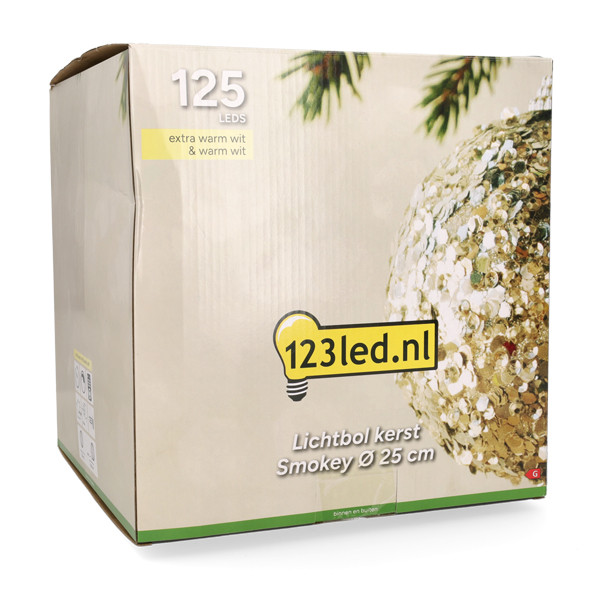 Lichtbol kerst | Ø 25 cm | Extra warm wit & warm wit | 125 lampjes | Smokey LDR07338 - 7